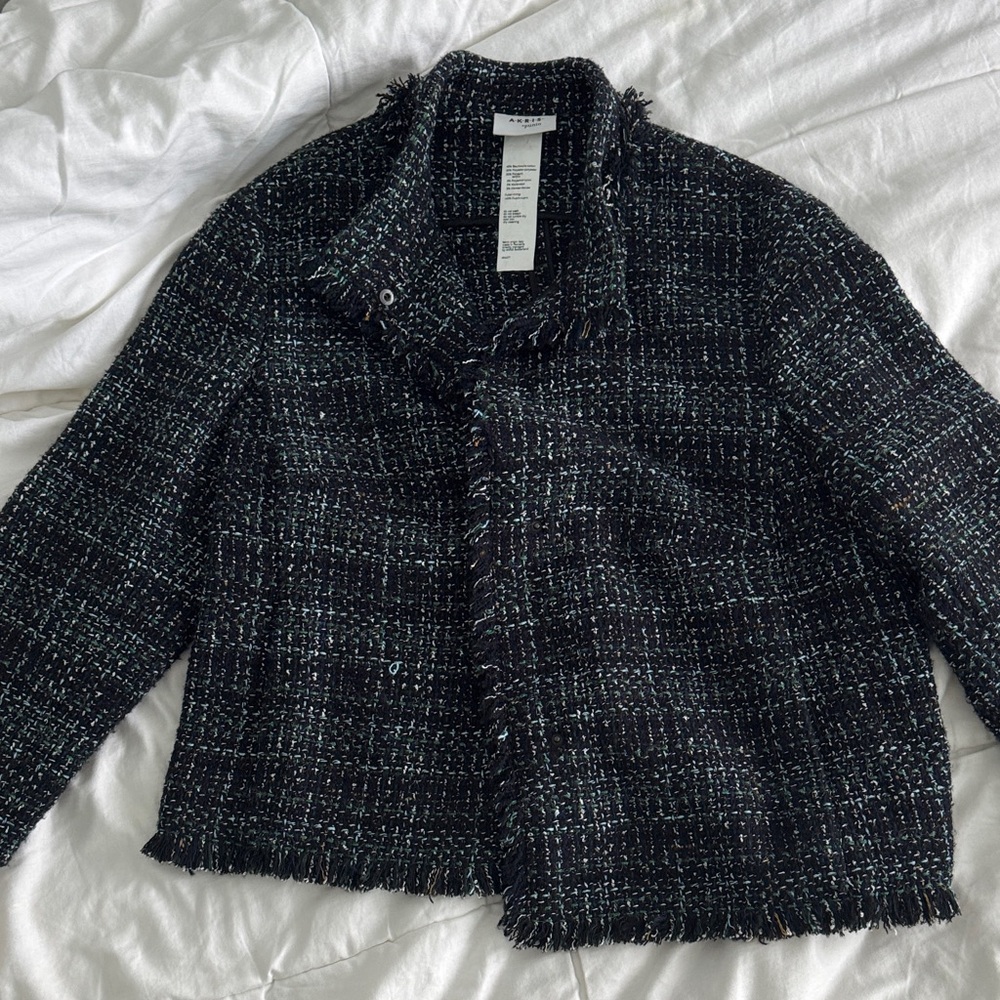akris punto navy and White Tweed Jacket